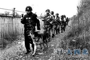 南京警方携警犬搜山 资料图片